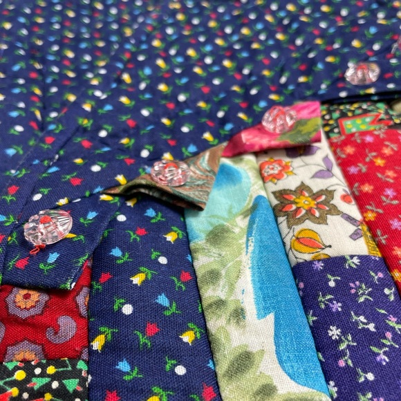 VINTAGE Handmade Patchwork Quilted Colorful Vest - Picture 11 of 13